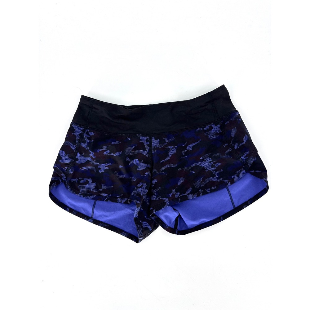 Lululemon Speed Up Low-Rise Lined Short 2.5 Camo Multi Purple Womens Size 2